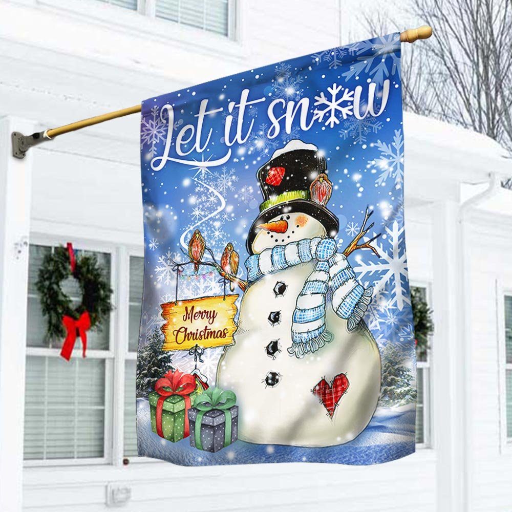 Snowman Flag Let It Snow Winter Blessings DBD2915F