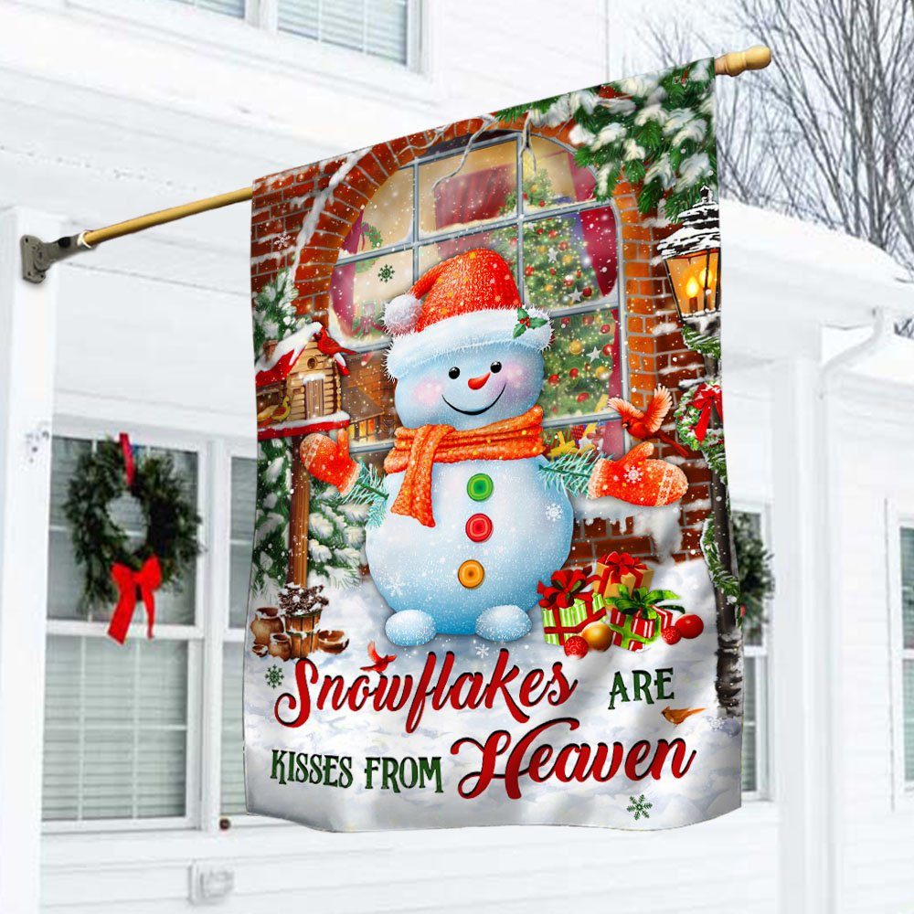 Snowman Flag Snowflakes Are Kisses From Heaven MLH2061F