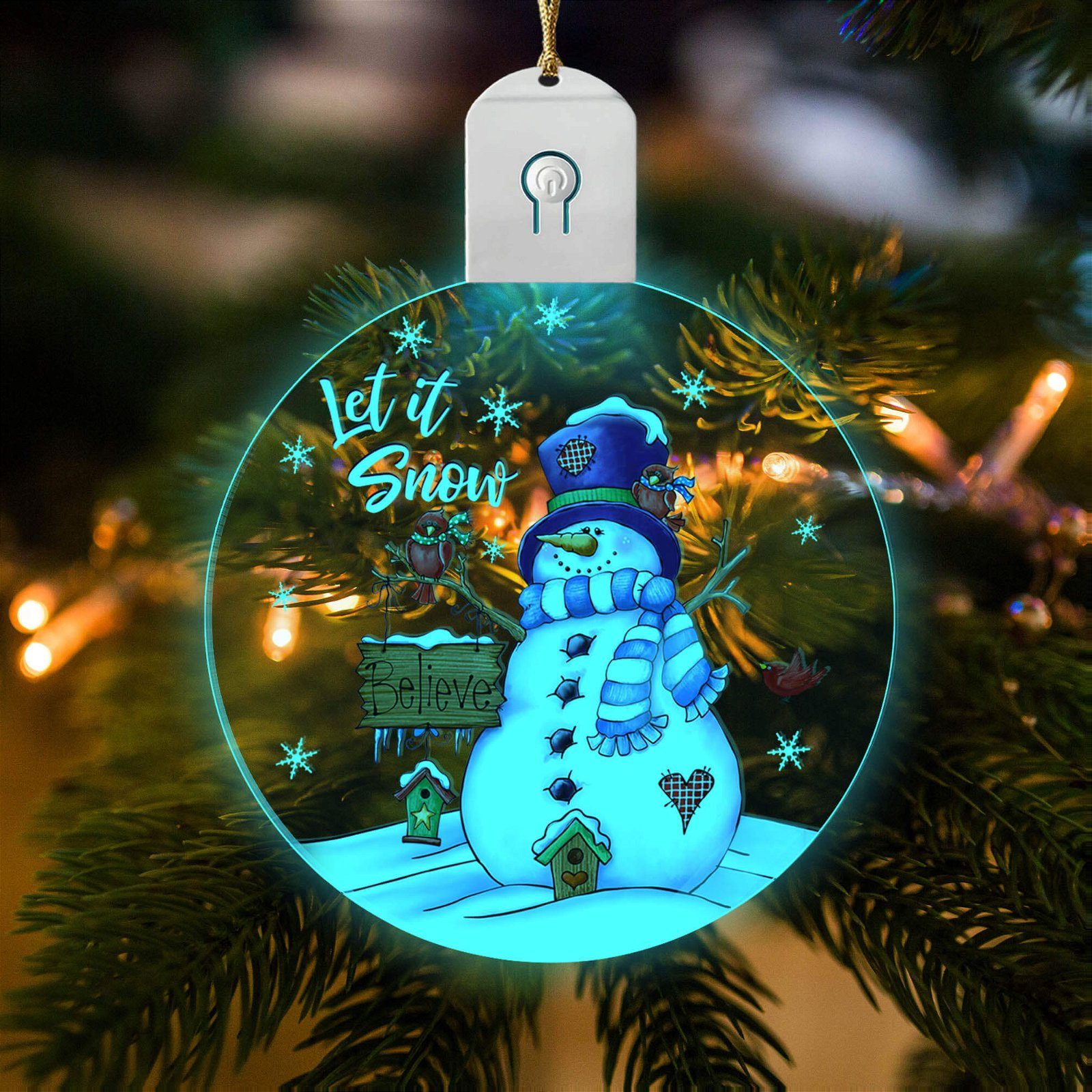 Snowman Let It Snow Led Ornament TQN700O