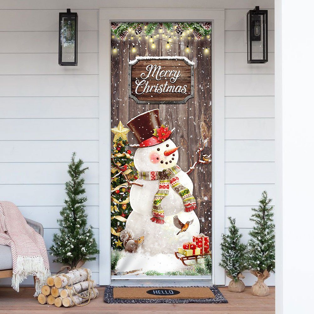 Snowman Merry Christmas Door Cover TQN690D