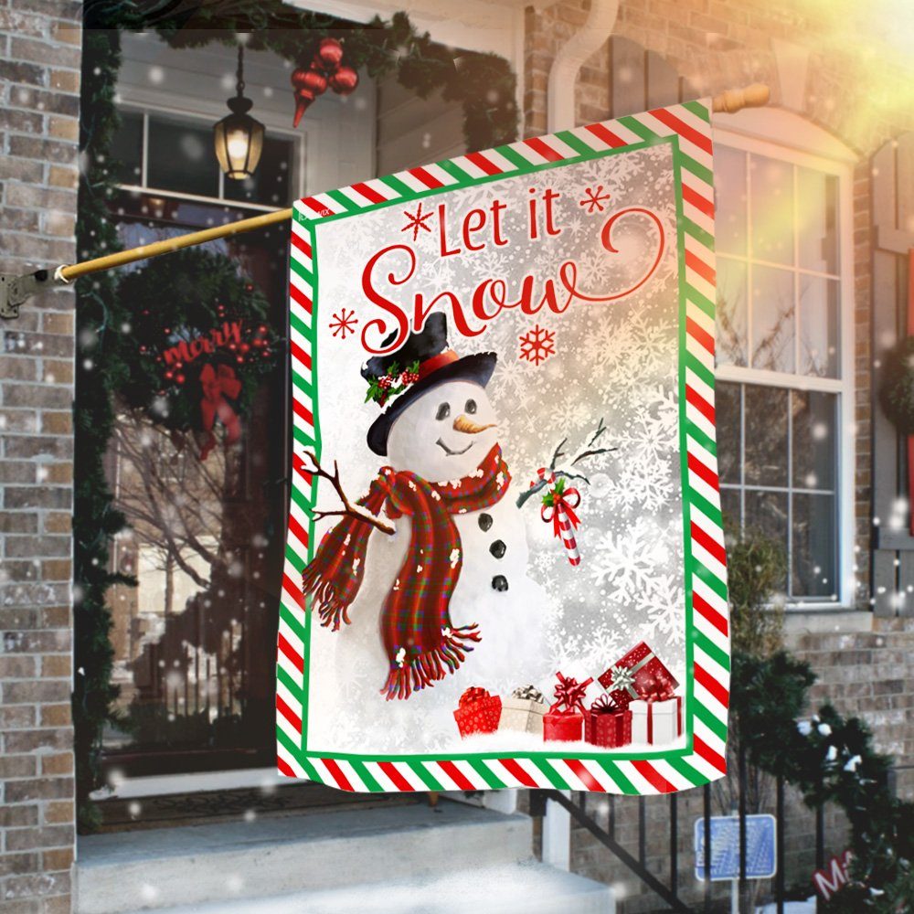 Snowman Merry Christmas Let It Snow Flag TRN1506F