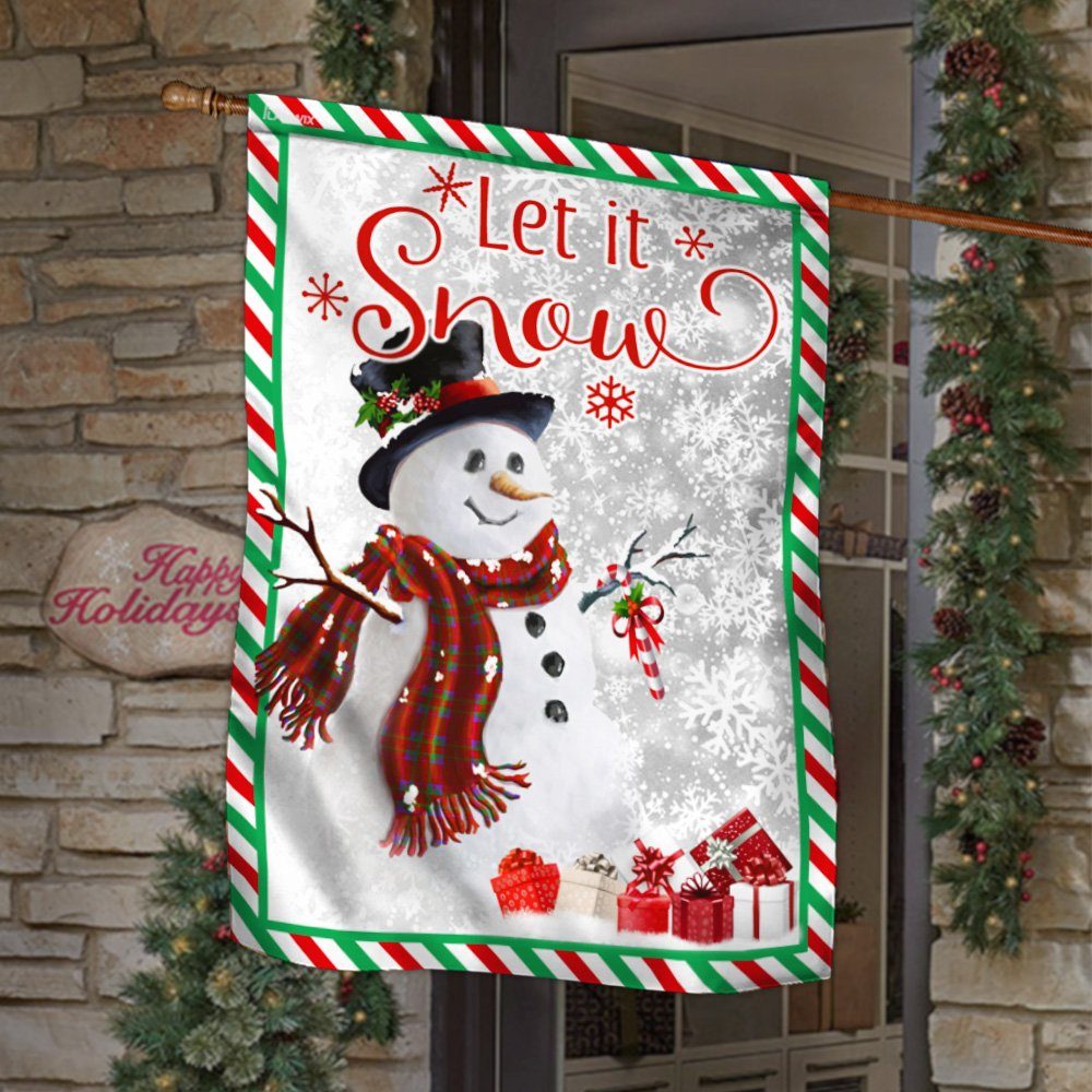 Snowman Merry Christmas Let It Snow Flag TRN1506F