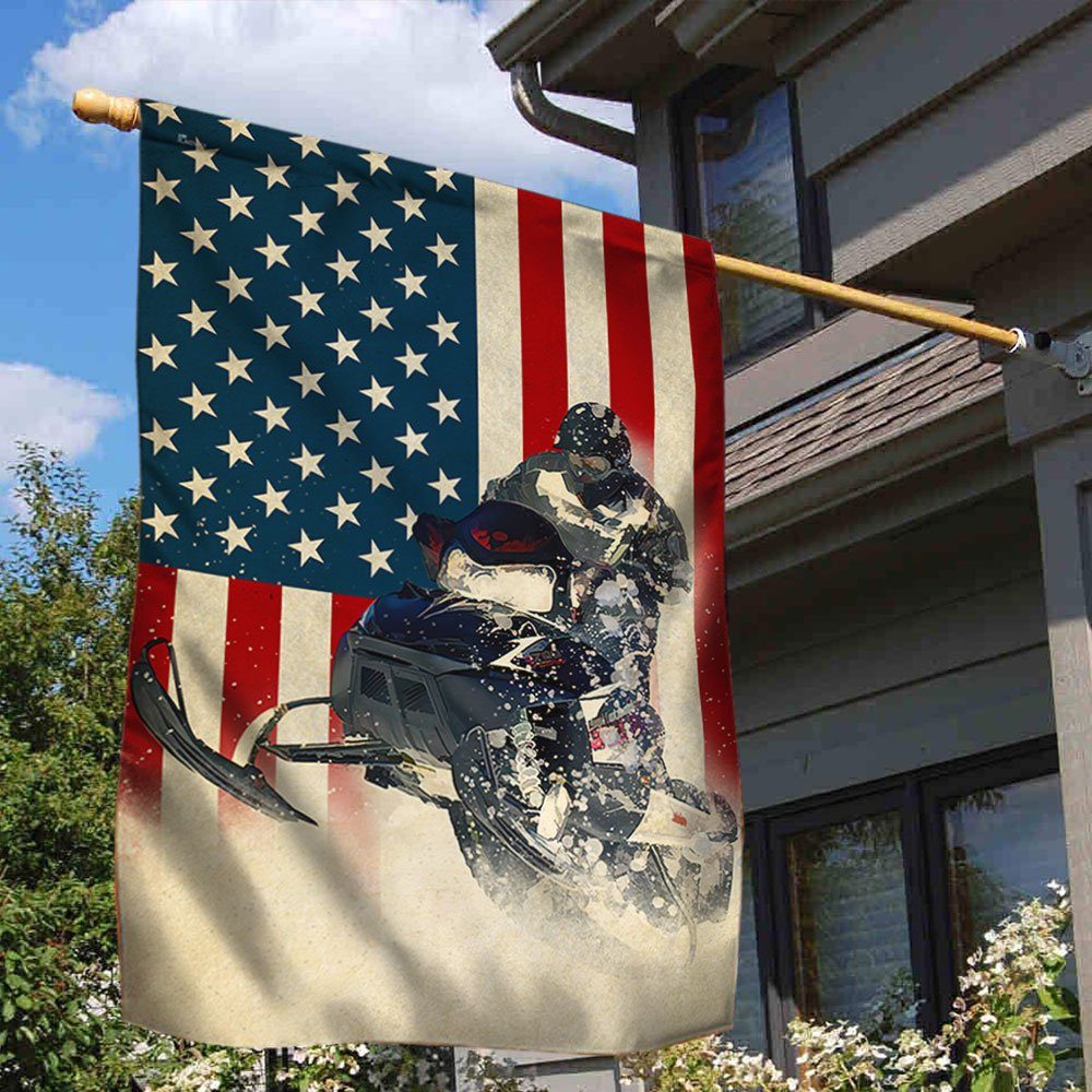 Snowmobile American Flag LHA1785F