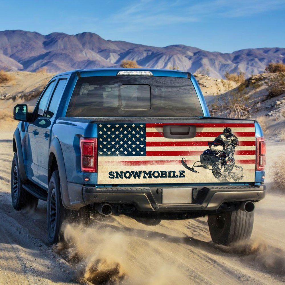 Snowmobile American Truck Tailgate Decal Sticker Wrap LHA1785TD