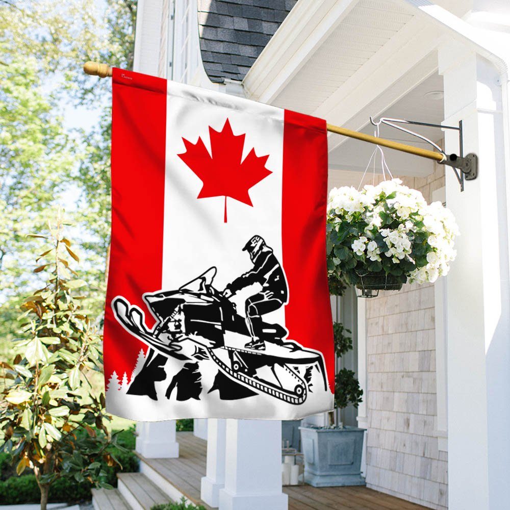 Snowmobile Rider Canada Flag TQN503F