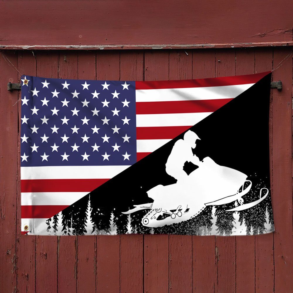 Snowmobile US Grommet Flag DDH2980GF