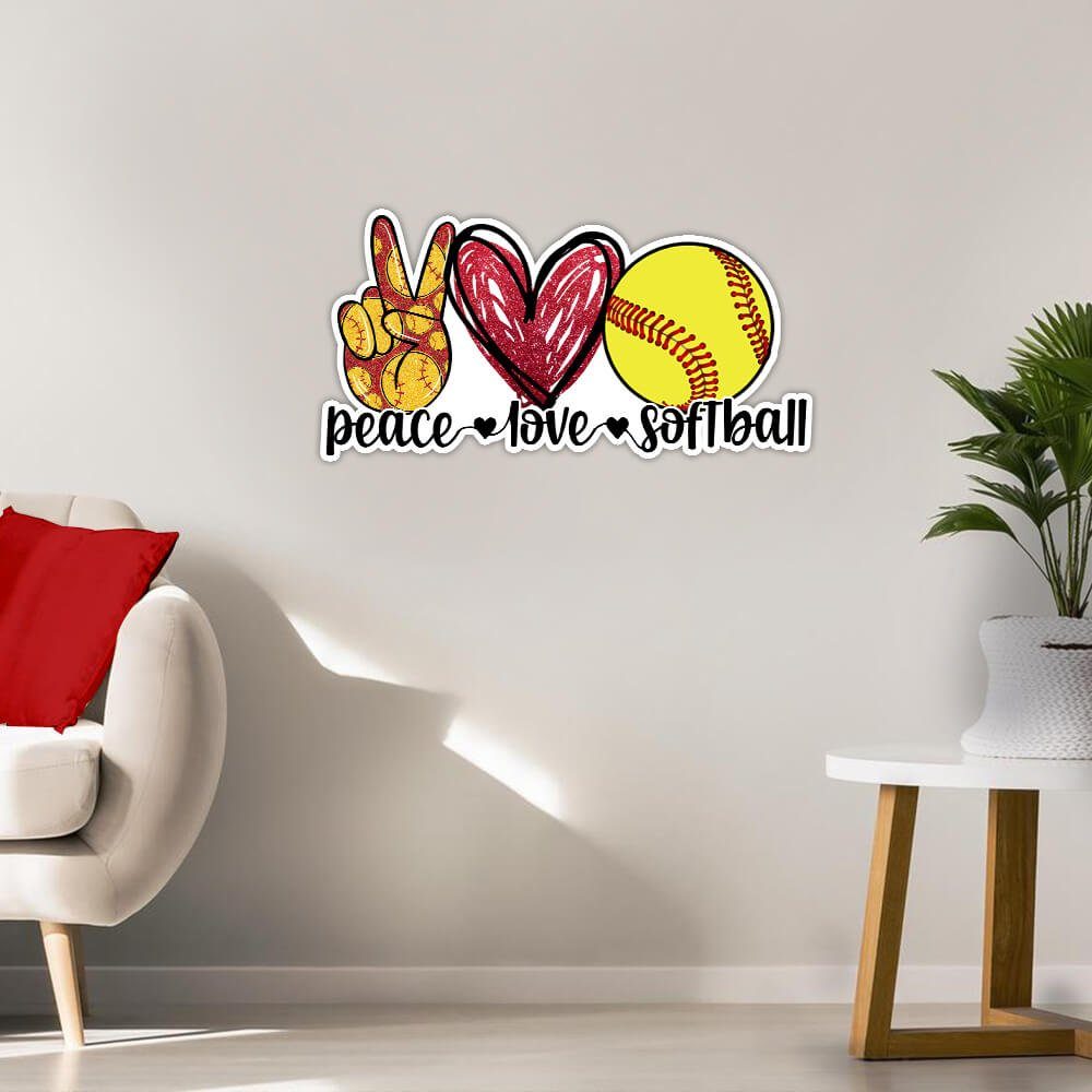 Softball Hanging Metal Sign Peace NTB408MS