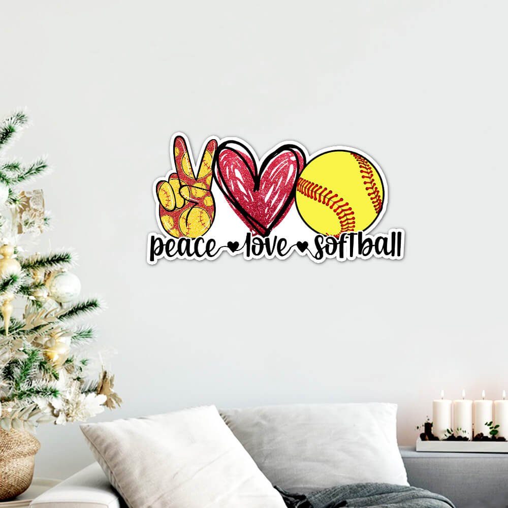 Softball Hanging Metal Sign Peace NTB408MS