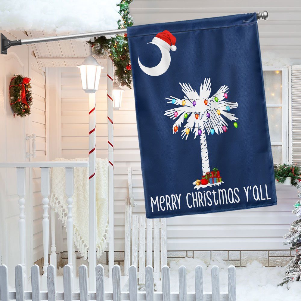 South Carolina Christmas Flag Merry Christmas Y’all TQN657F