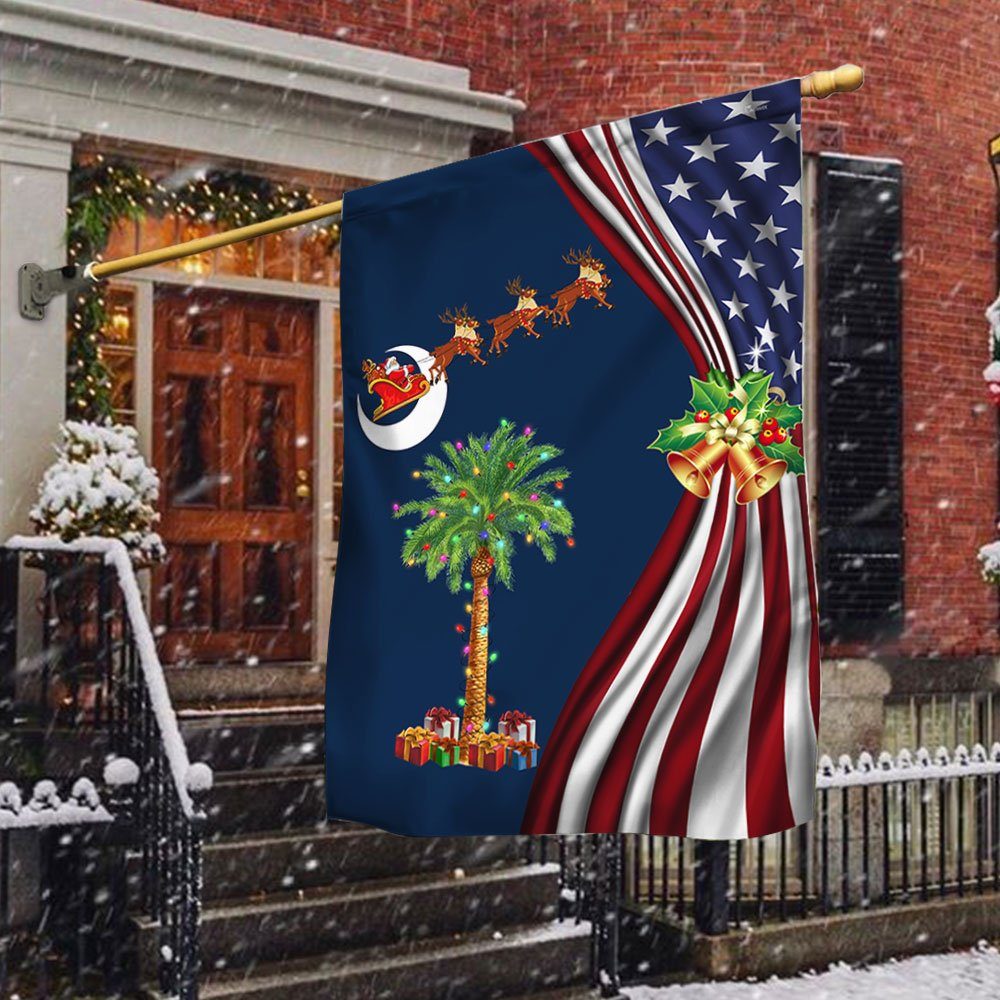 South Carolina Christmas Flag Santa PalmettoTree LNT749Fv1