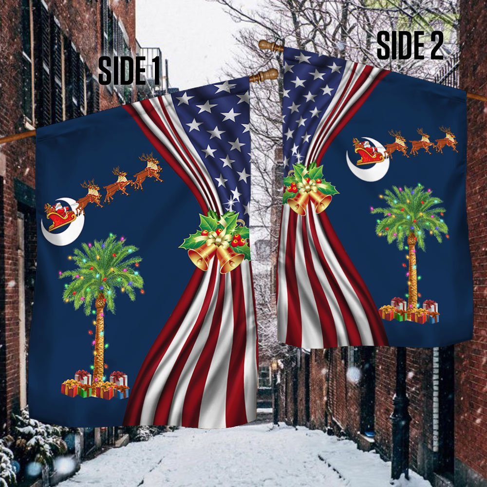 South Carolina Christmas Flag Santa PalmettoTree LNT749Fv1