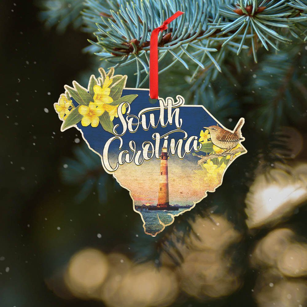 South Carolina Custom - Shaped Ornament Yellow Jessamine Carolina LNT255O