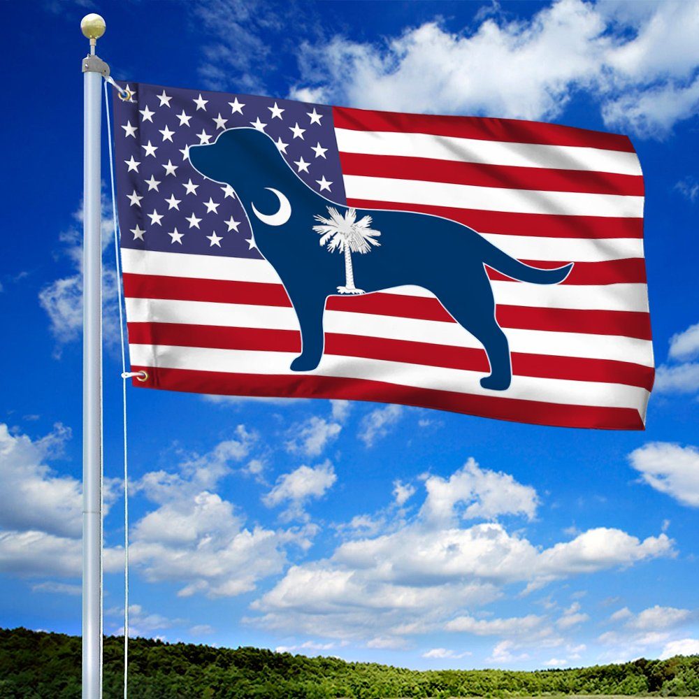 South Carolina Flag Dog South Carolina Grommet Flag QTR248GF