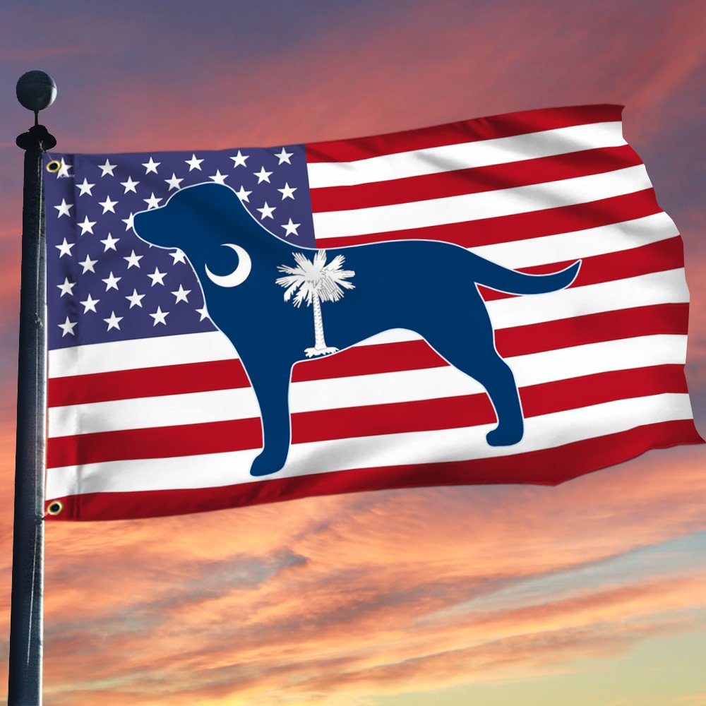 South Carolina Flag Dog South Carolina Grommet Flag QTR248GF