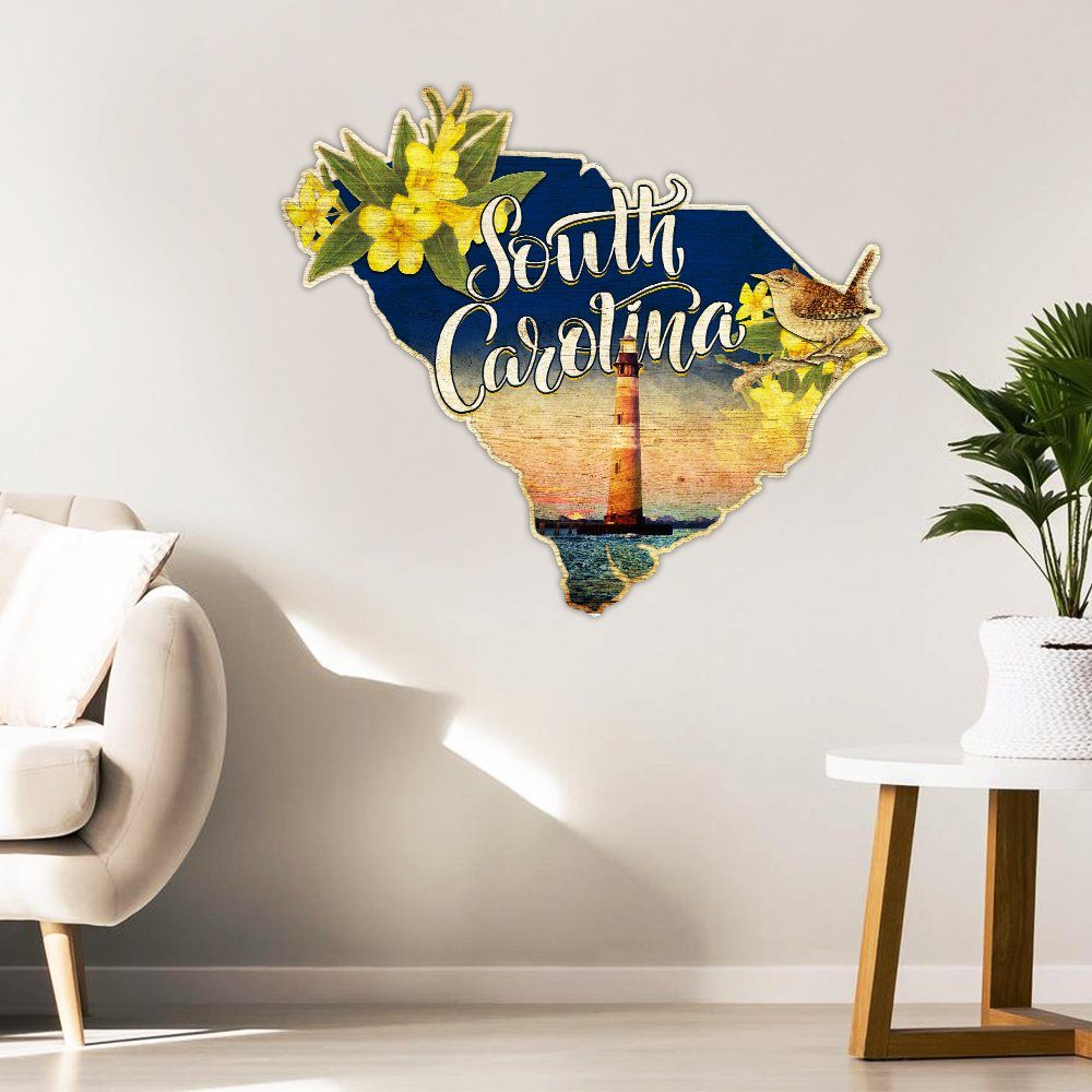 South Carolina Hanging Metal Sign Yellow Jessamine Carolina LNT255MS