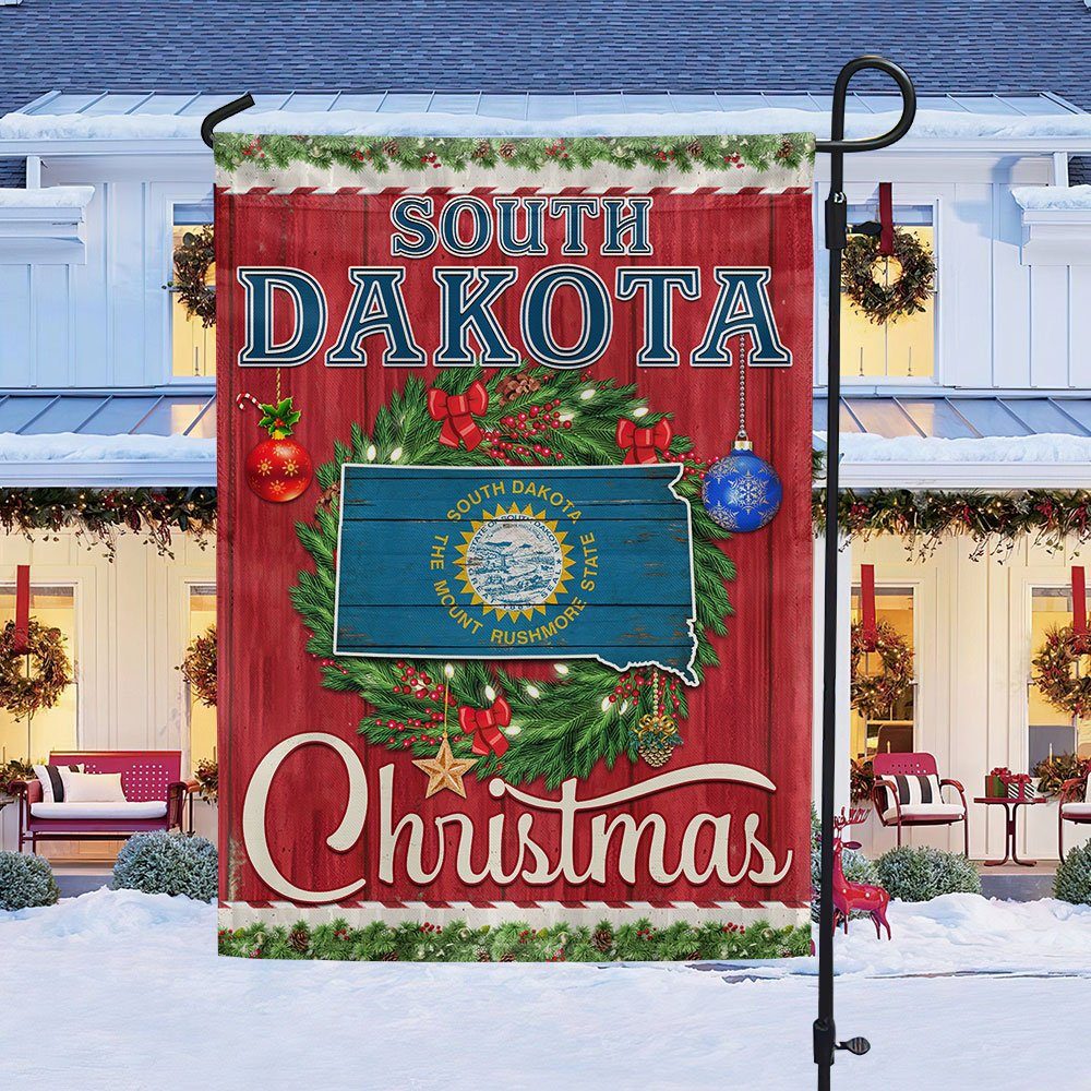 South Dakota Christmas Flag Merry Christmas LNT626Fv4