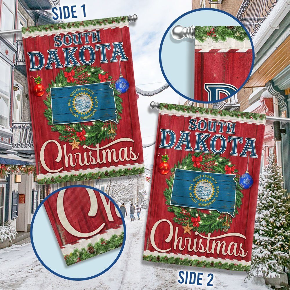 South Dakota Christmas Flag Merry Christmas LNT626Fv4