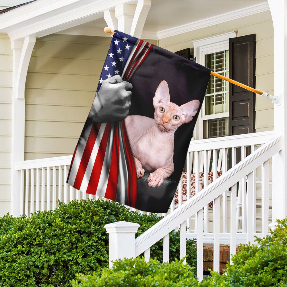 Sphynx Cat American U.S. Flag TRL1177F