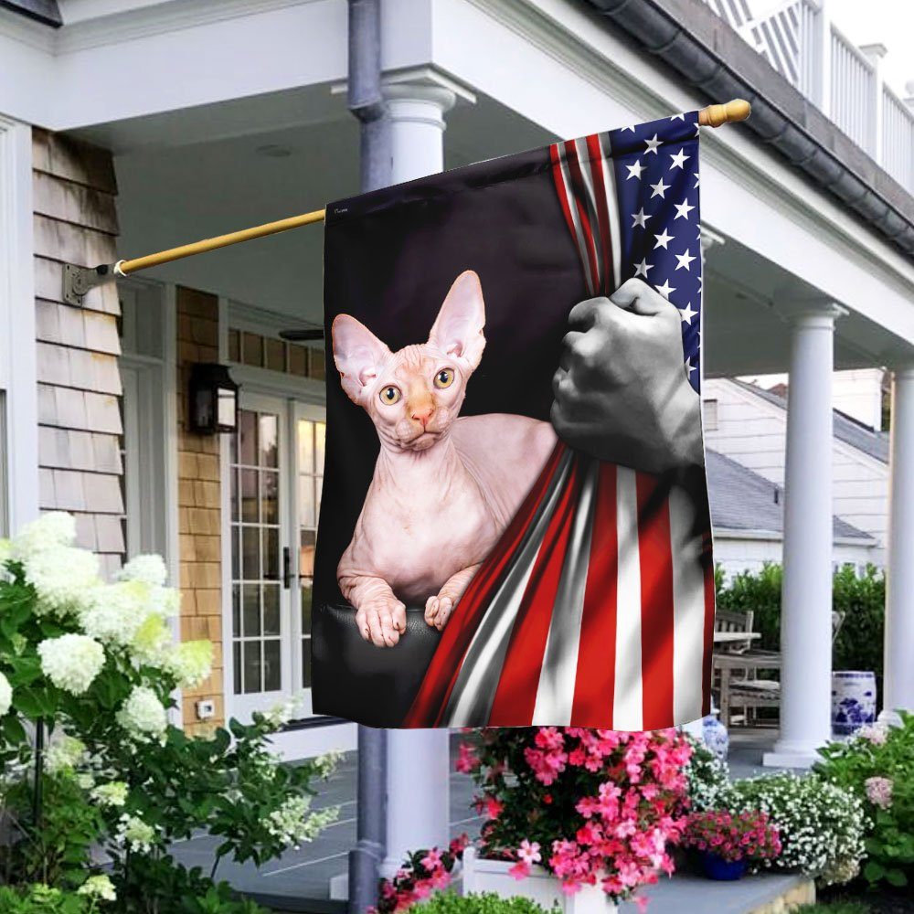 Sphynx Cat American U.S. Flag TRL1177F