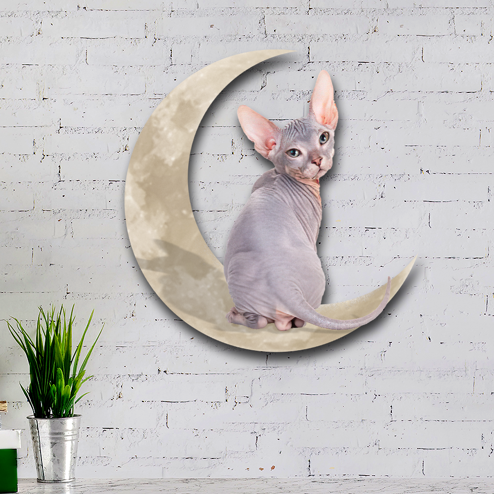 Sphynx Cat And Moon Hanging Metal Sign QNK879MSd