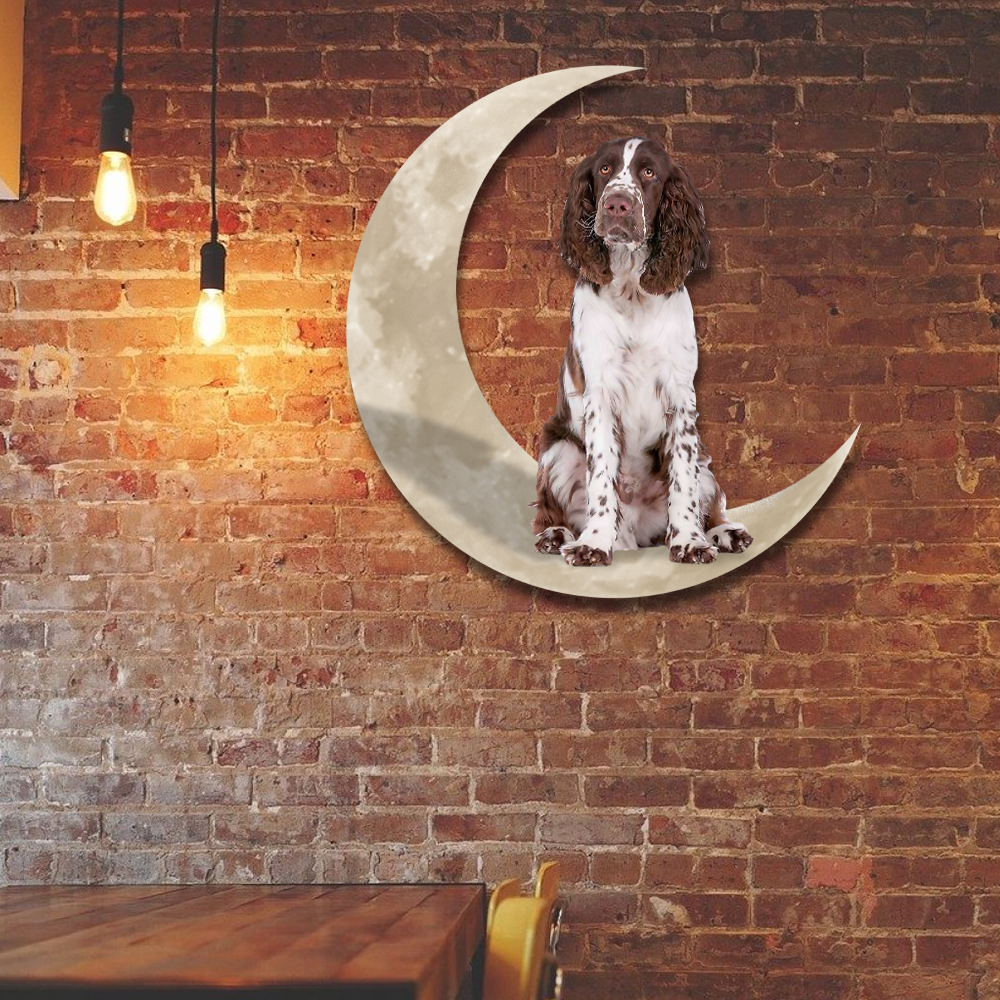 Springer Spaniel And Moon Hanging Metal Sign QNK879MSv14