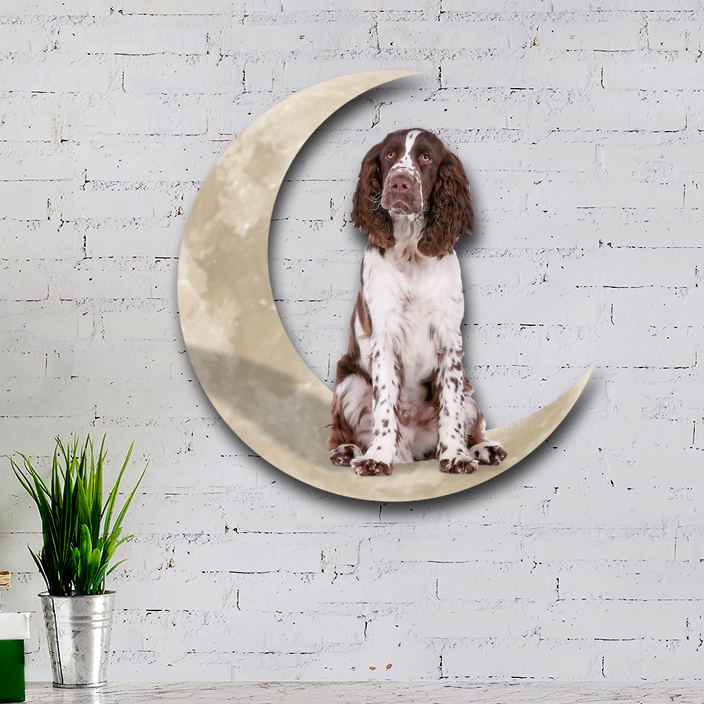 Springer Spaniel And Moon Hanging Metal Sign QNK879MSv14