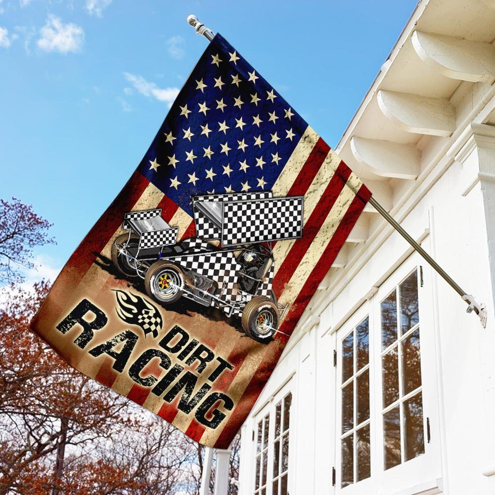 Sprint Car Racing American Flag