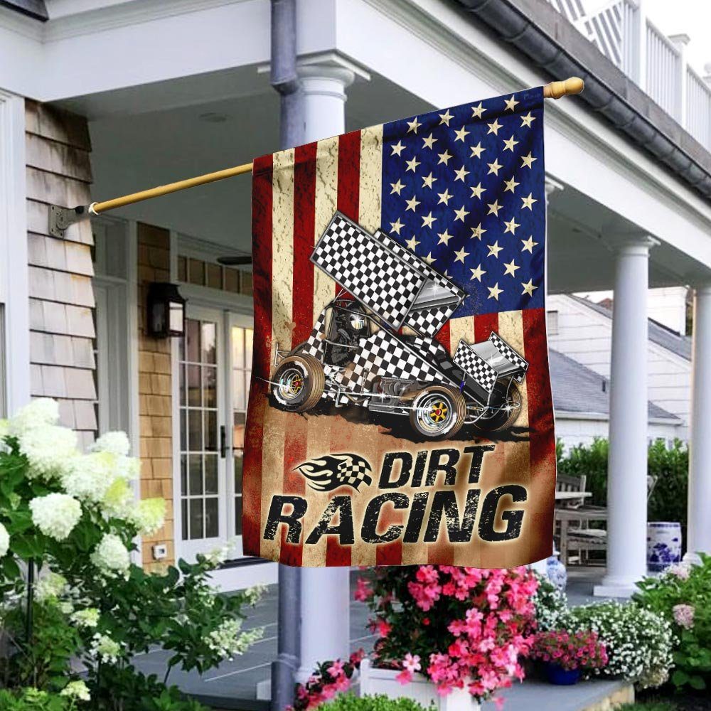 Sprint Car Racing American Flag