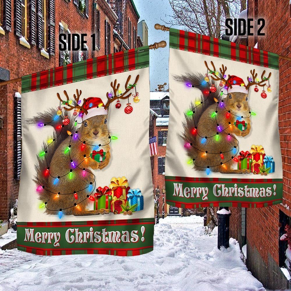 Squirrel Christmas Flag TQN618F