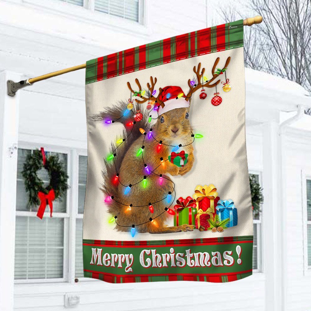 Squirrel Christmas Flag TQN618F