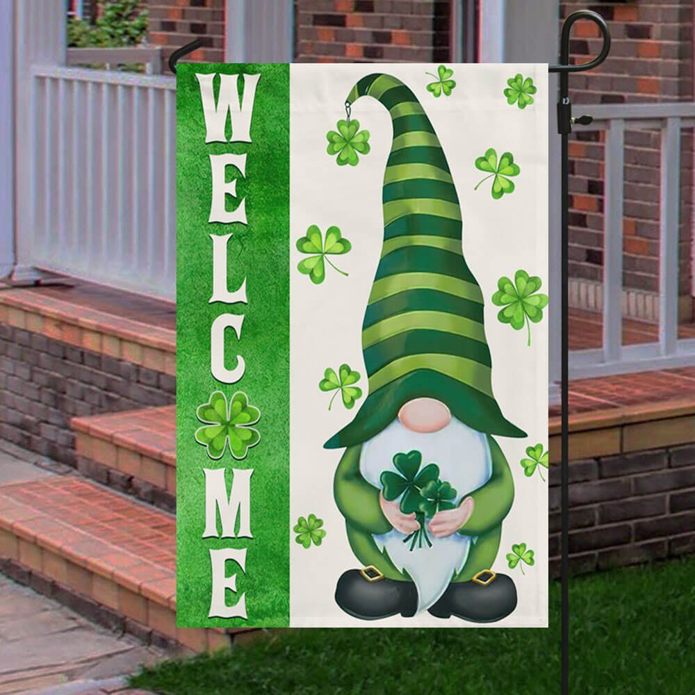 St. Patrick’s Day Flag Irish Gnome Welcome TQN866F