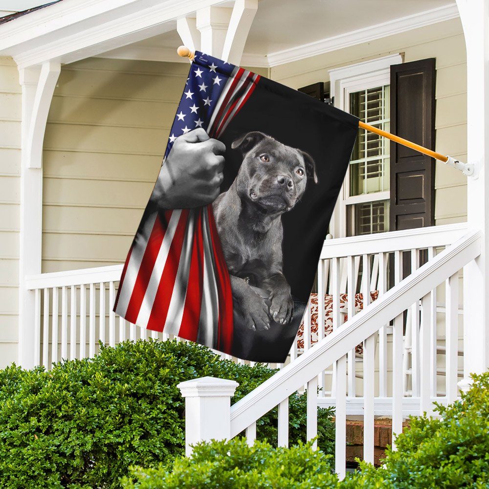 Staffordshire Bull Terrier Dog Lover American US Flag