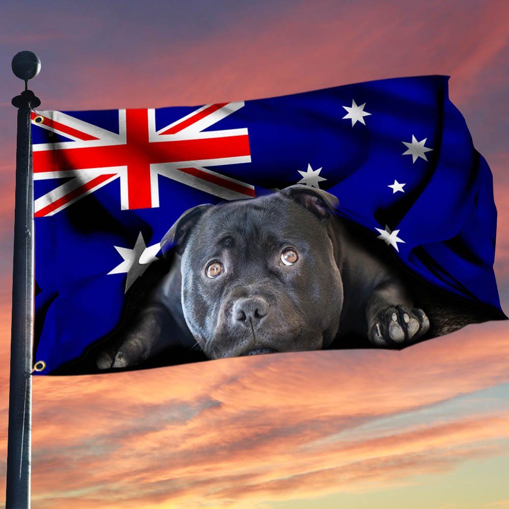 Staffordshire Bull Terrier Patriot Australian Flag THH3346GFv1