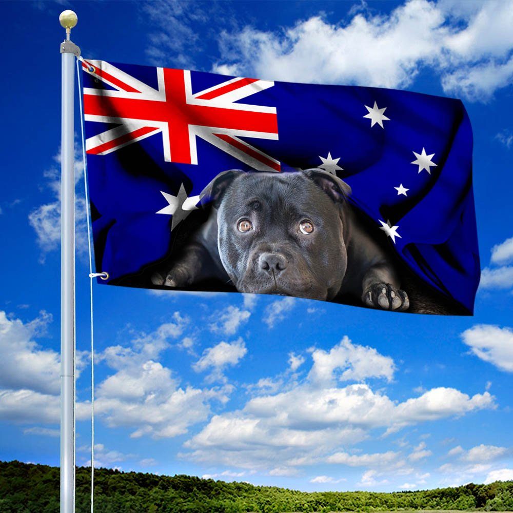 Staffordshire Bull Terrier Patriot Australian Flag THH3346GFv1