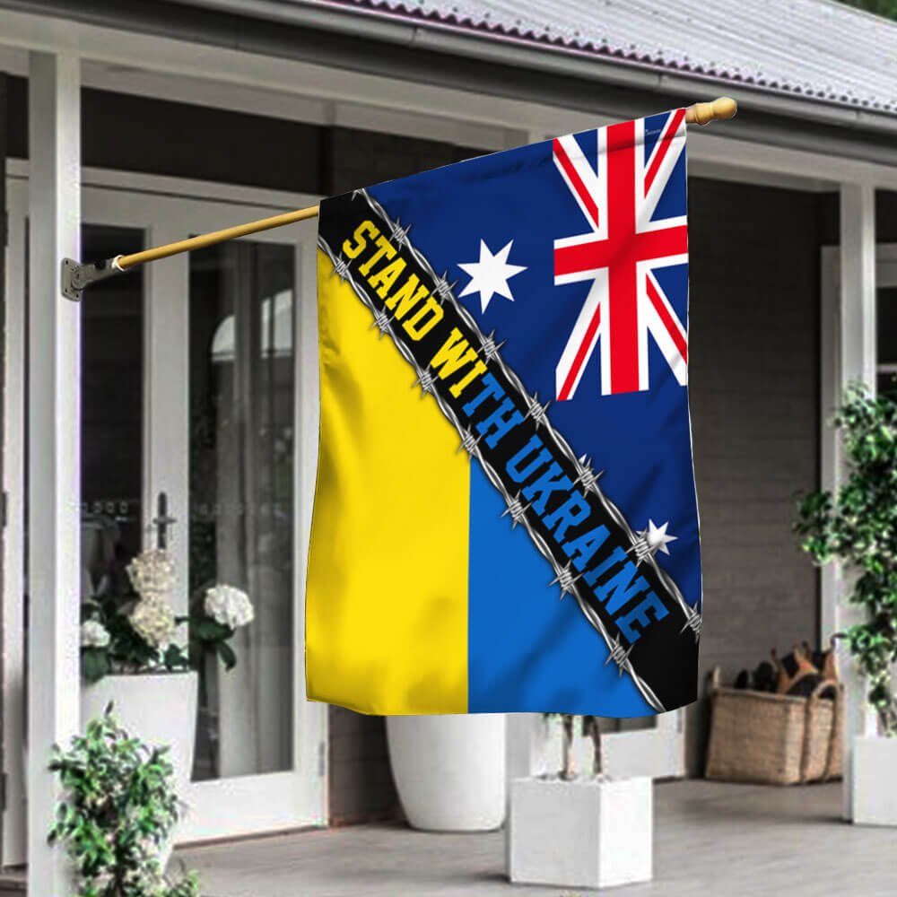 Stand With Ukraine, Australia Ukraine Flag THB3781Fv2