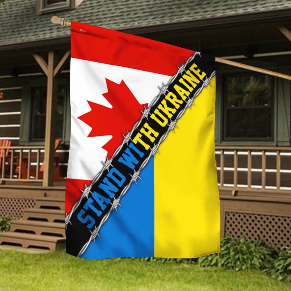 Stand With Ukraine, Canada Ukraine Flag THB3781Fv1