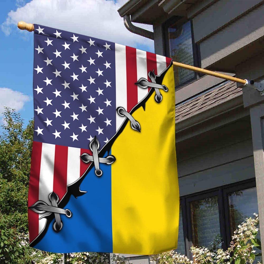 Stand With Ukraine American Flag THH3849F