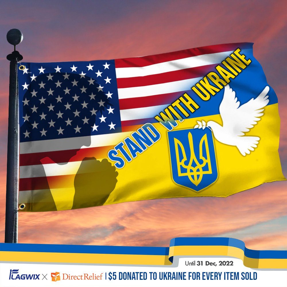 Stand With Ukraine American Flag THN3797GFv2