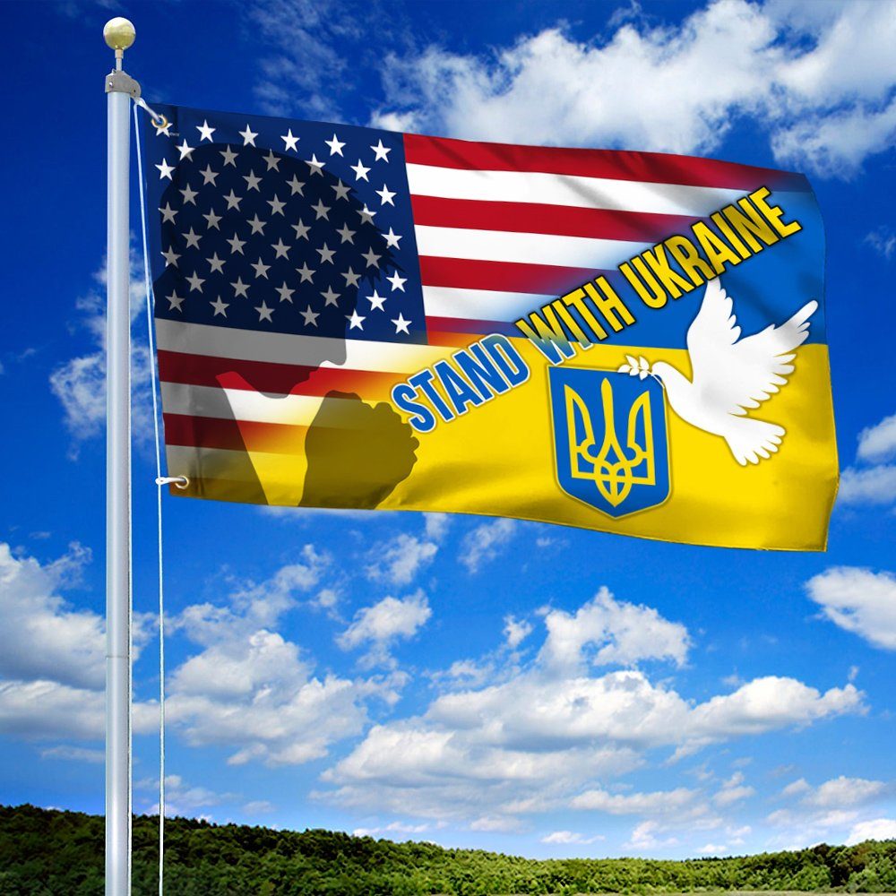 Stand With Ukraine American Flag THN3797GFv2