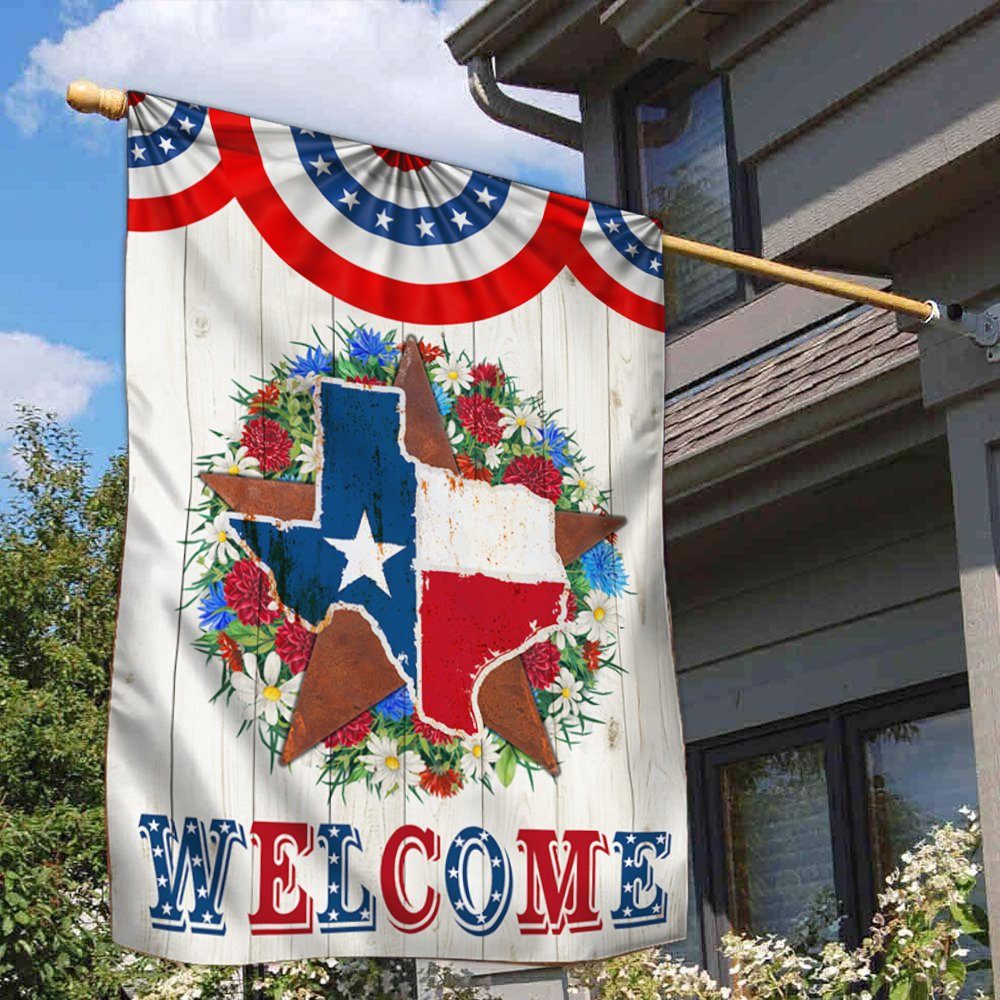 Star Texas Map Welcome Flag TQN1381F