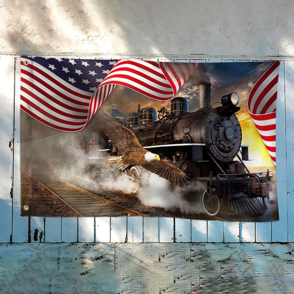 Steam Railroad American Grommet Flag LHA1745GF