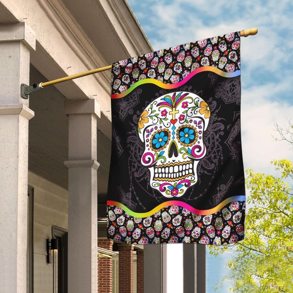 Sugar Skull Mandala Flag