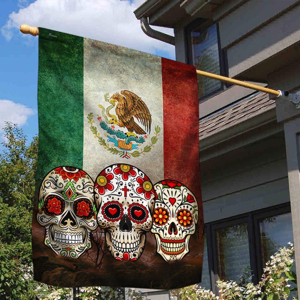 Sugar Skull Mexican Flag QNN577F