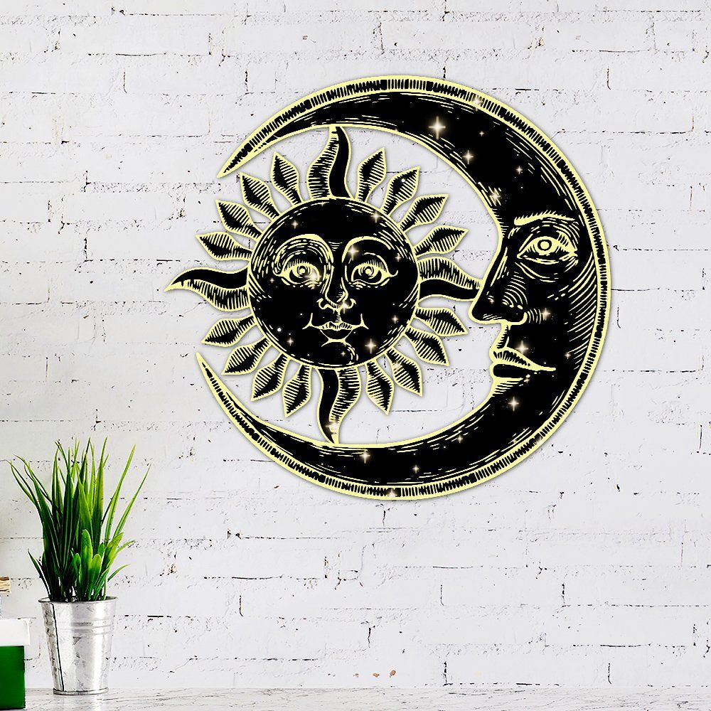 Sun And Moon Hanging Metal Sign QNV20MS