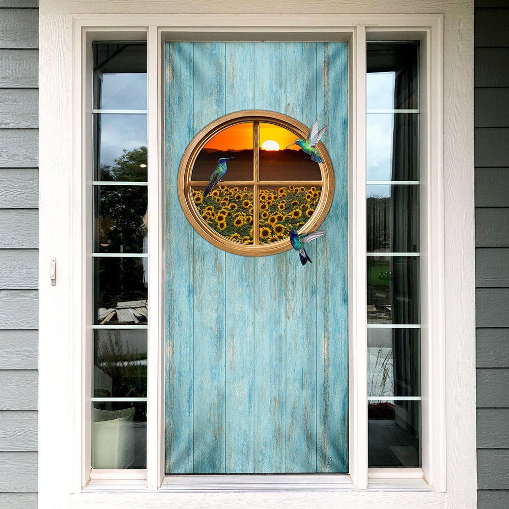 Sunflower Door Cover Hummingbird TRL1219D