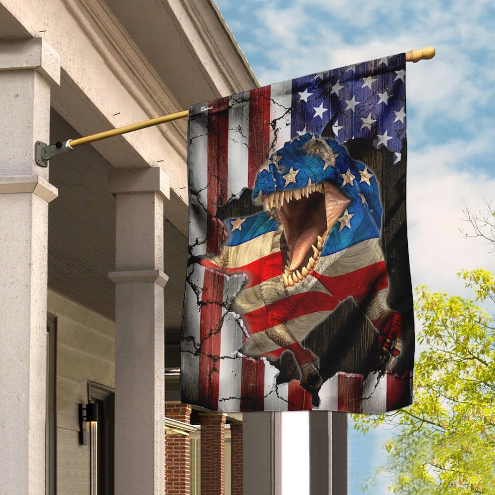 T-rex Dinosaur American Flag