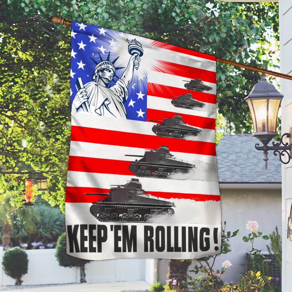 Tank Flag American Keep ‘Em Rolling NTB236Fv1