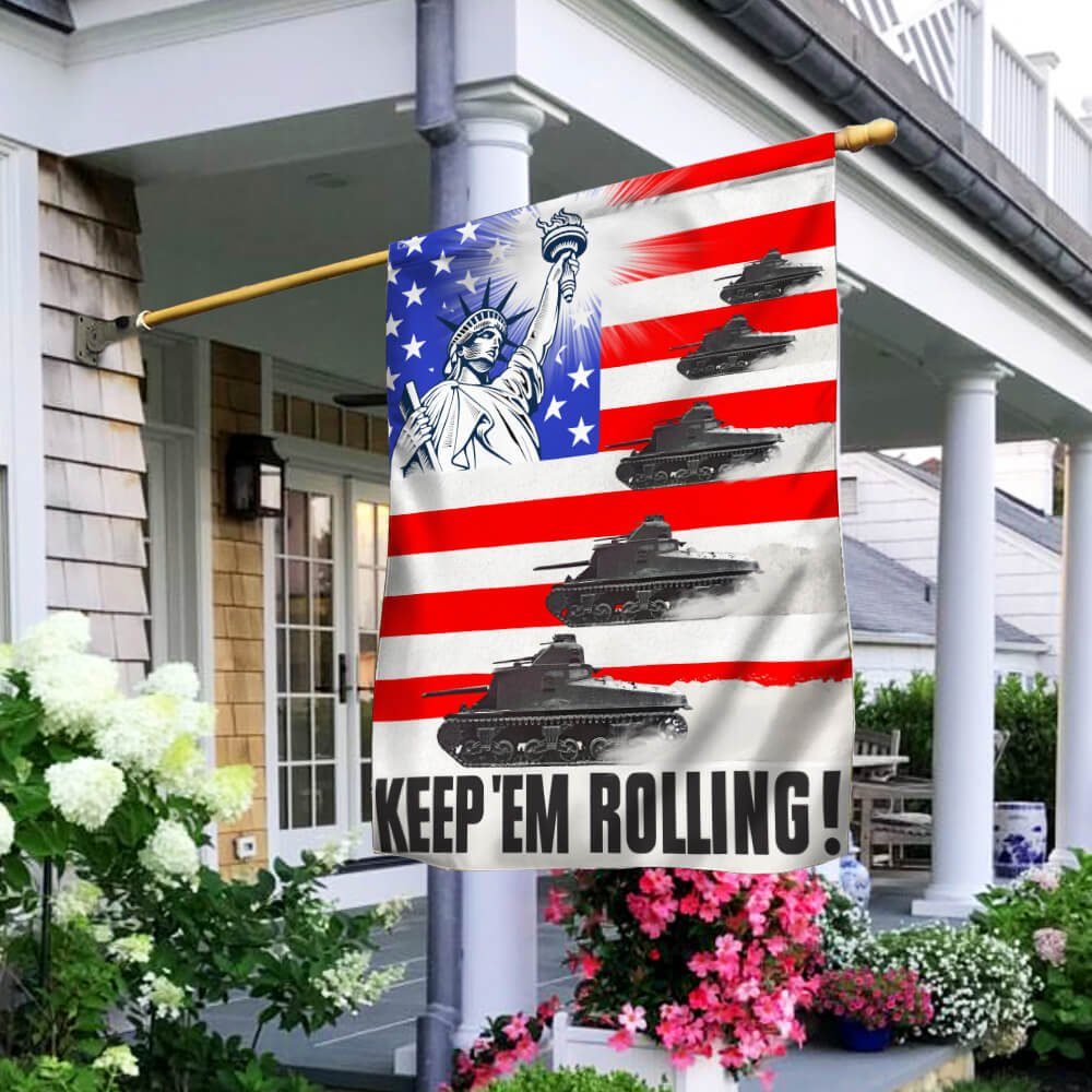 Tank Flag American Keep ‘Em Rolling NTB236Fv1