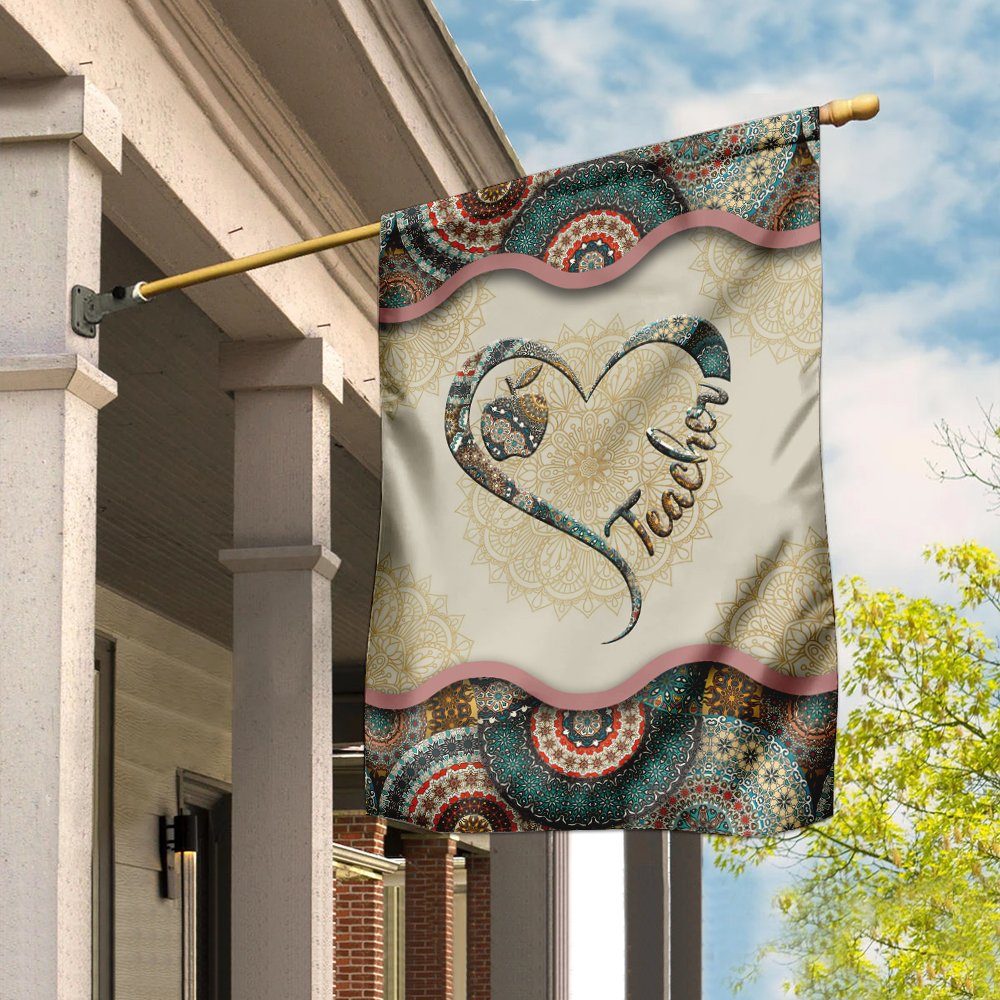 Teacher Vintage Mandala Flag
