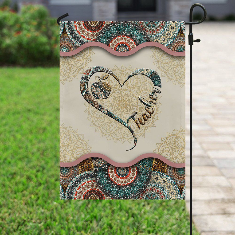 Teacher Vintage Mandala Flag